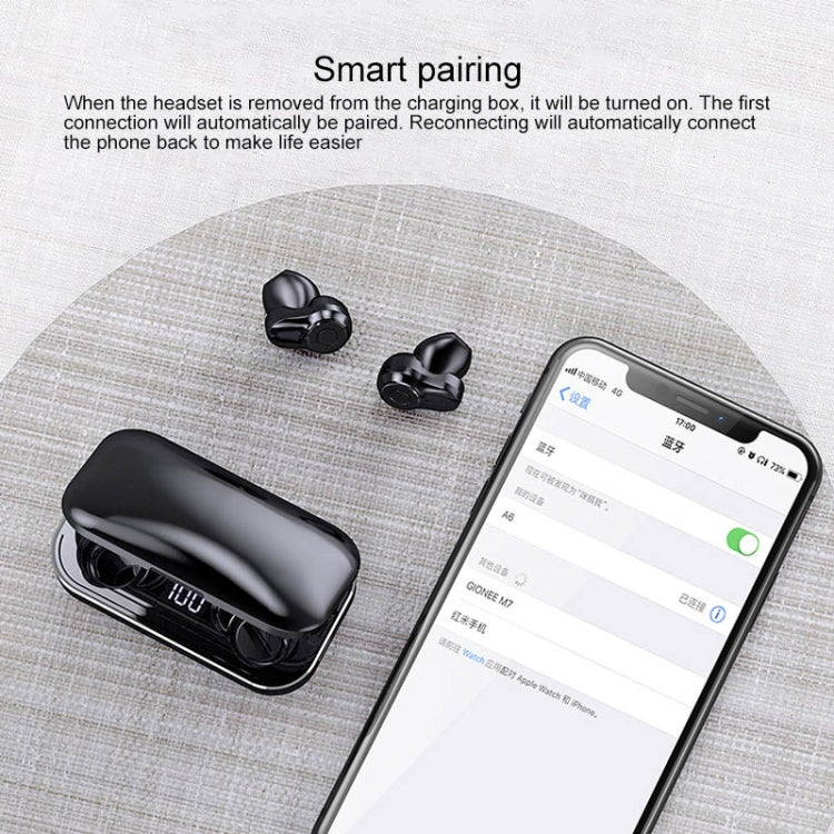 Écouteurs sans fil Bluetooth 5.0 tactiles A6 TWS avec boîtier de charge et écran LED intelligent, assistant vocal, connexion mémoire et appels HD, A6 noir, A6 bleu, A6 argent